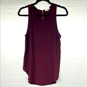 Aritzia Wilfred Sevres Burgundy Sleeveless Blouse Top Size Small Back Zipper